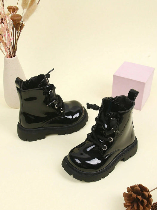 SHEIN Botas para niños, estilo corto y de combate, con cordones y cierre - Quierox - Tienda Online