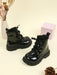 SHEIN Botas para niños, estilo corto y de combate, con cordones y cierre - Quierox - Tienda Online