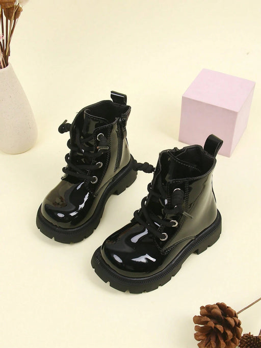SHEIN Botas para niños, estilo corto y de combate, con cordones y cierre - Quierox - Tienda Online