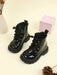 SHEIN Botas para niños, estilo corto y de combate, con cordones y cierre - Quierox - Tienda Online