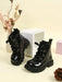 SHEIN Botas para niños, estilo corto y de combate, con cordones y cierre - Quierox - Tienda Online