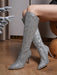 Shein Botas plateadas hasta la rodilla para mujer, botas brillantes y relucientes para fiestas - Quierox - Tienda Online