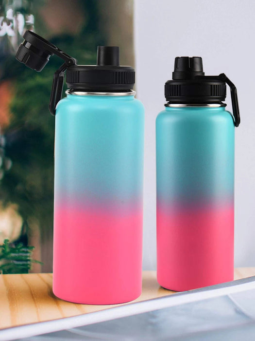 Shein Botella deportiva de acero inoxidable con aislamiento al vacío y color degradado, 1100ml - Quierox - Tienda Online