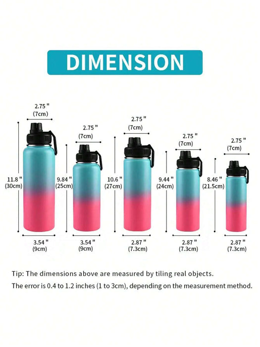 Shein Botella deportiva de acero inoxidable con aislamiento al vacío y color degradado, 1100ml - Quierox - Tienda Online