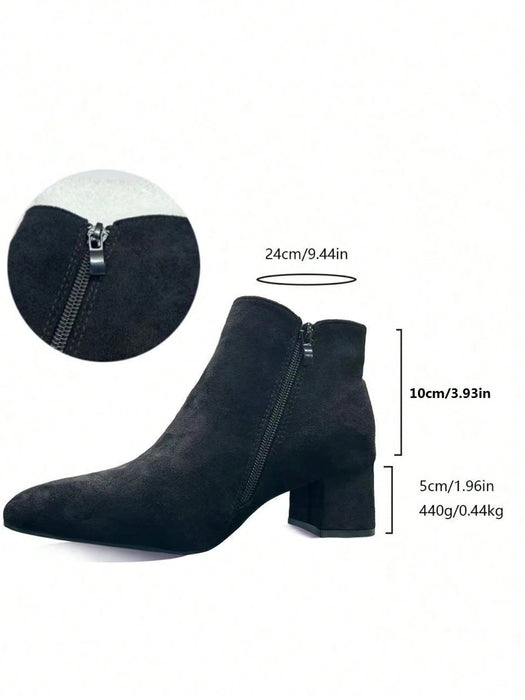 SHEIN Botines negros sencillos y modernos para mujer, ideales para otoño/invierno - Quierox - Tienda Online