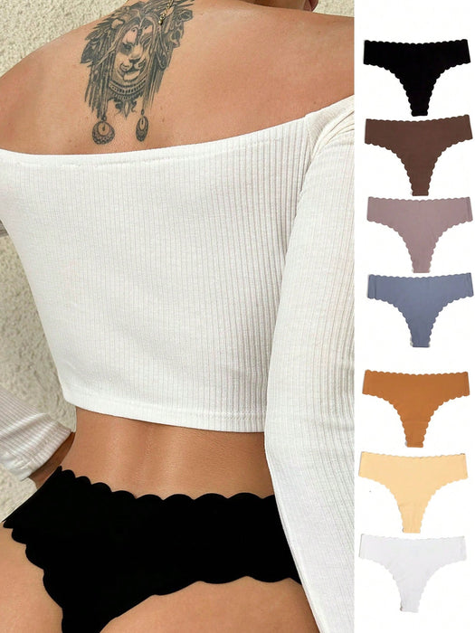 SHEIN Braguitas con ribete festoneado (paquete de 7) - Quierox - Tienda Online
