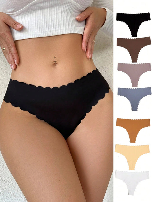 SHEIN Braguitas con ribete festoneado (paquete de 7) - Quierox - Tienda Online