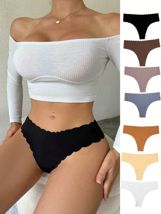 SHEIN Braguitas con ribete festoneado (paquete de 7) - Quierox - Tienda Online