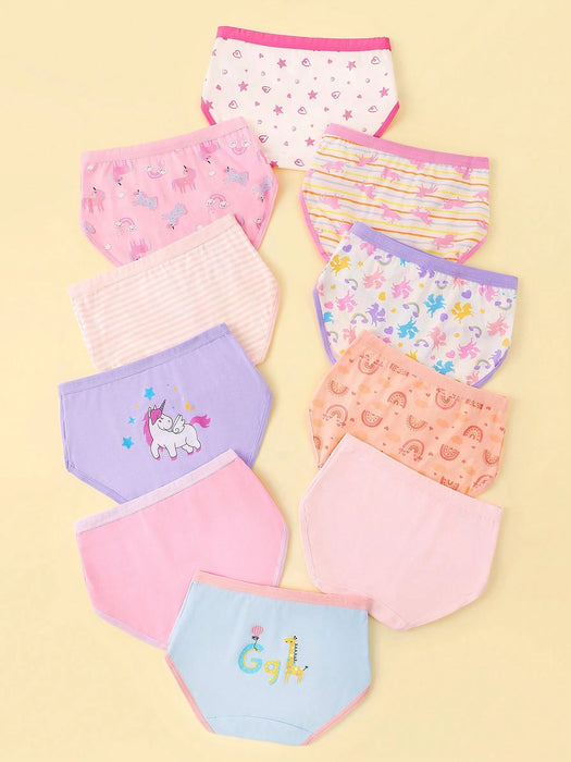 SHEIN Braguitas triangulares de dibujos animados para niña (10 unidades/set) - Quierox - Tienda Online