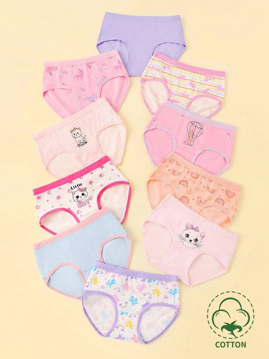 SHEIN Braguitas triangulares de dibujos animados para niña (10 unidades/set) - Quierox - Tienda Online