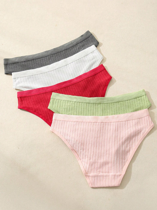 SHEIN Braguitas triangulares lisas para mujer Lowkey Lull, 5 piezas - Quierox - Tienda Online