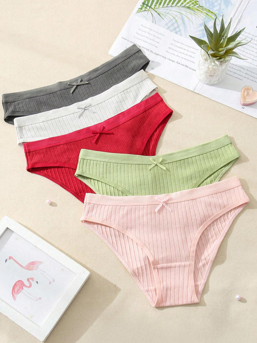 SHEIN Braguitas triangulares lisas para mujer Lowkey Lull, 5 piezas - Quierox - Tienda Online