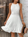 SHEIN Breezaya Vestido para mujer, estilo patchwork con encaje en la espalda y nudo calado - Quierox - Tienda Online