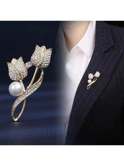 Shein Broche de flor de tulipán con alfiler, pasador de traje - Quierox - Tienda Online