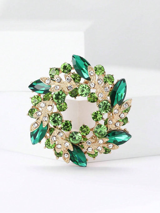 Shein Broches de guirnalda de flores con diamantes de imitación brillantes para mujer - Quierox - Tienda Online