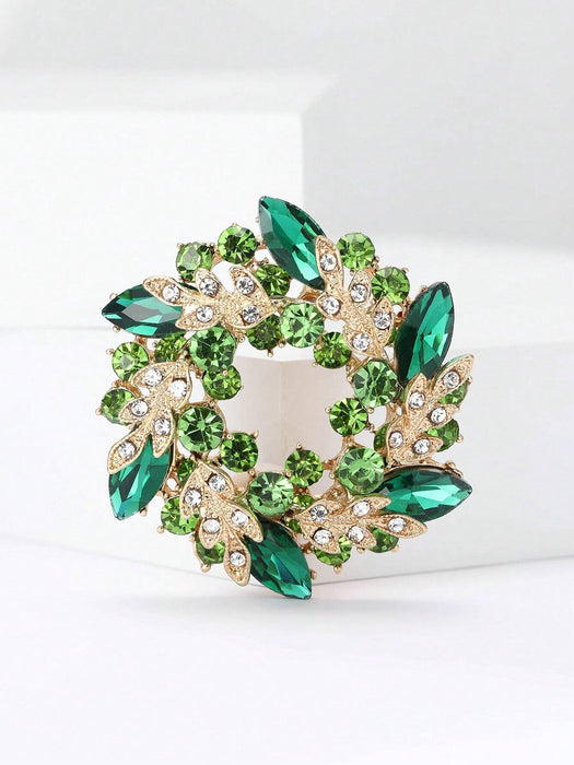 Shein Broches de guirnalda de flores con diamantes de imitación brillantes para mujer - Quierox - Tienda Online