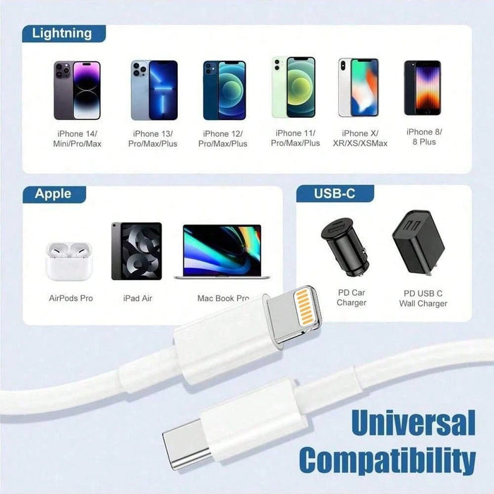 Shein Cable de datos de carga rápida compatible con iPhone de 3.3ft - Quierox - Tienda Online
