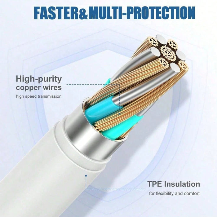 Shein Cable de datos de carga rápida compatible con iPhone de 3.3ft - Quierox - Tienda Online