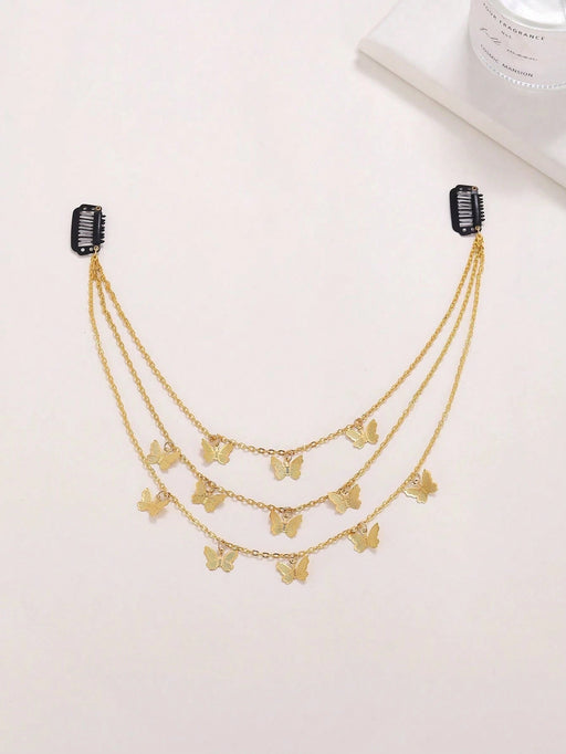 Shein Cadena para el pelo con decoración de mariposas para gimnasio callejero, carnaval, tocados - Quierox - Tienda Online