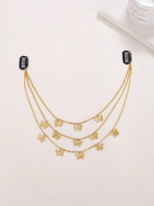 Shein Cadena para el pelo con decoración de mariposas para gimnasio callejero, carnaval, tocados - Quierox - Tienda Online