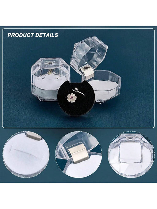 Shein Caja de joyería de acrílico transparente con tapa abatible - Quierox - Tienda Online