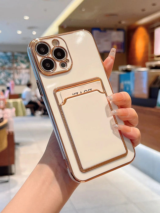 Shein Caja sólida para teléfono con ranura para tarjeta para iphone XR - Quierox - Tienda Online