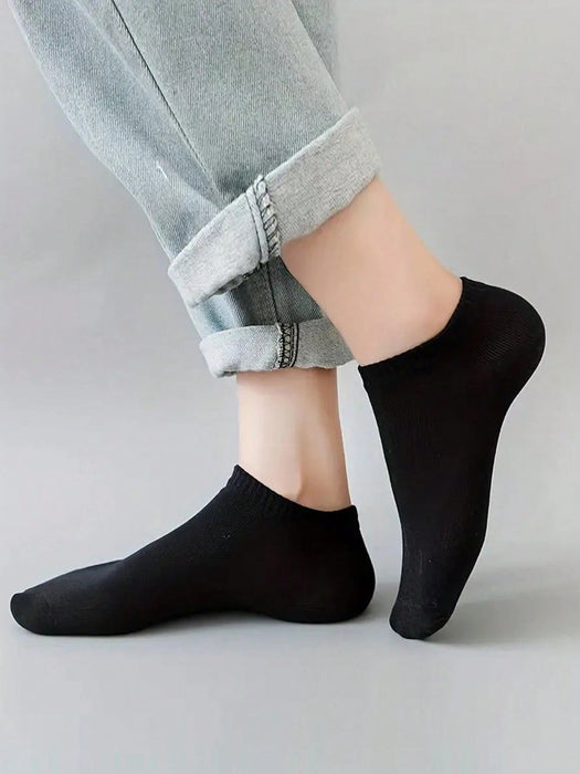 Shein Calcetines tobilleros para niños (24 pares), de color liso, en negro, blanco y gris - Quierox - Tienda Online