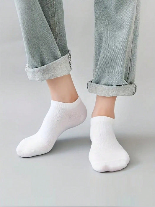 Shein Calcetines tobilleros para niños (24 pares), de color liso, en negro, blanco y gris - Quierox - Tienda Online