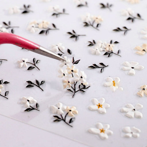 SHEIN Calcomanías de uñas en relieve con margaritas 5D, diseño de flores de verano - Quierox - Tienda Online