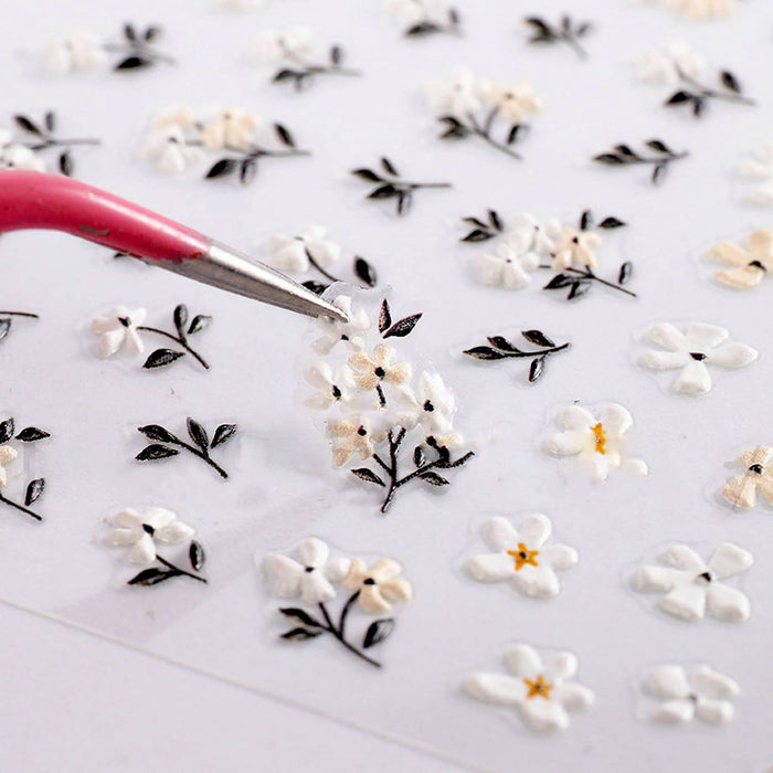 SHEIN Calcomanías de uñas en relieve con margaritas 5D, diseño de flores de verano - Quierox - Tienda Online