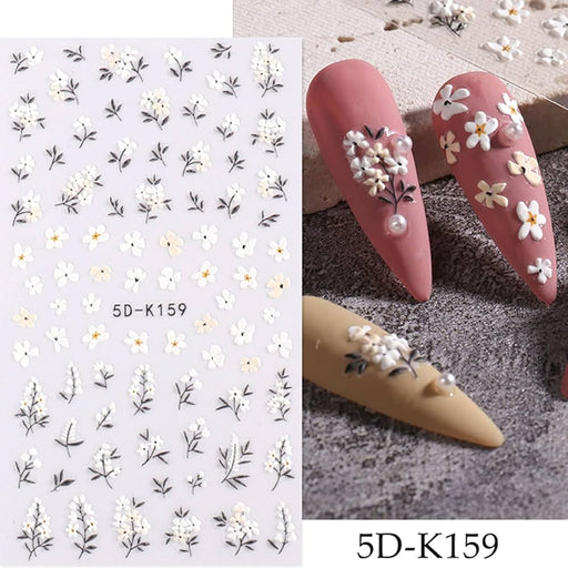 SHEIN Calcomanías de uñas en relieve con margaritas 5D, diseño de flores de verano - Quierox - Tienda Online