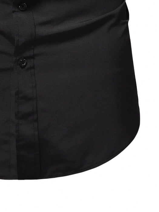 Shein Calvornis Camisa formal de hombre de color liso con botones - Quierox - Tienda Online