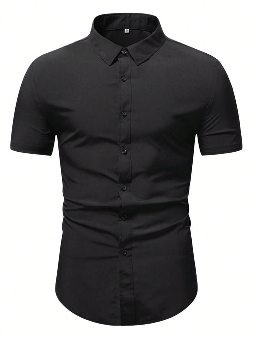 Shein Calvornis Camisa formal de hombre de color liso con botones - Quierox - Tienda Online
