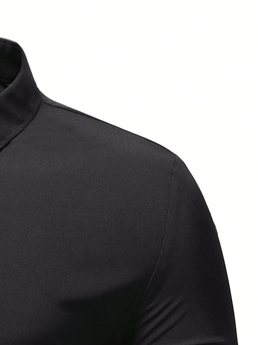 Shein Calvornis Camisa formal de hombre de color liso con botones - Quierox - Tienda Online