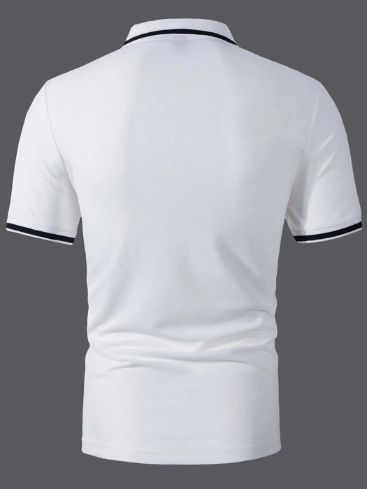 SHEIN Calvornis Camisa polo sencilla de color liso con bloques de color para hombre - Quierox - Tienda Online