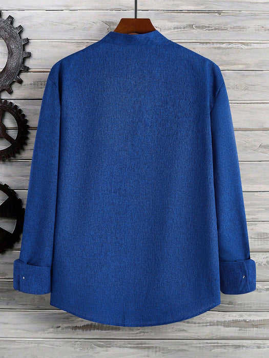 SHEIN Calvornis Camisas de manga larga con botones de unicolor - Quierox - Tienda Online