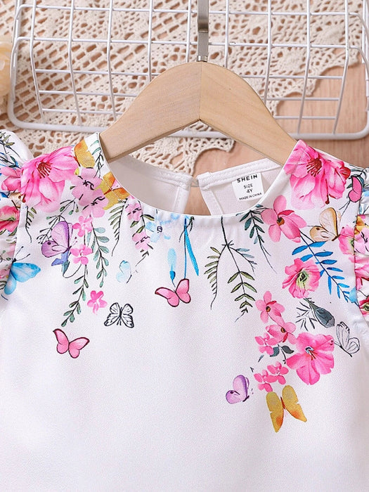 Shein Camisa blanca con forma de mariposa para niña - Quierox - Tienda Online