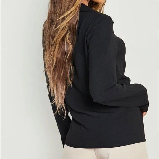 SHEIN Camisa blanca elegante con botones y detalle fruncido - Quierox - Tienda Online