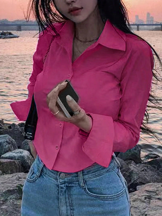 SHEIN Camisa casual de manga larga INAWLY para mujer - Quierox - Tienda Online