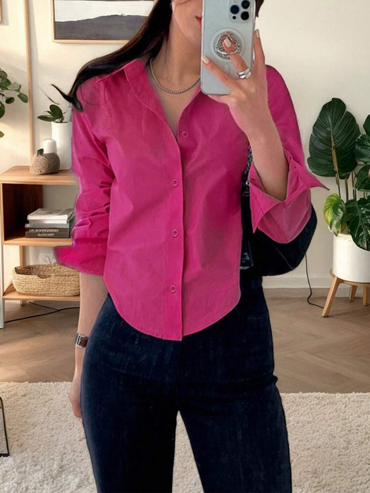 SHEIN Camisa casual de manga larga INAWLY para mujer - Quierox - Tienda Online