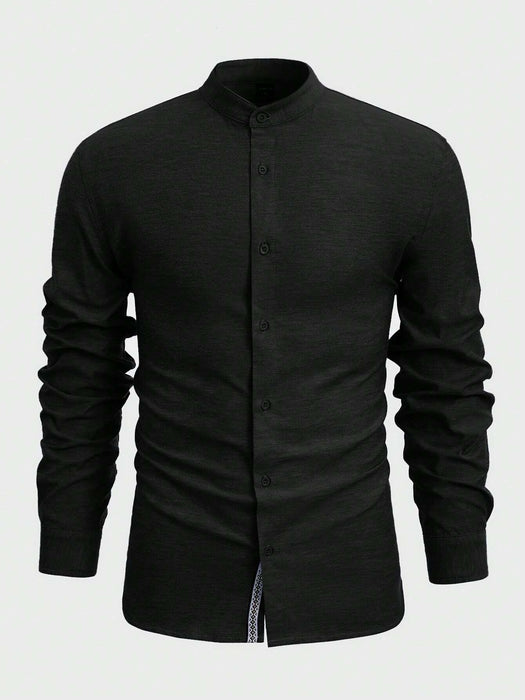Shein Camisa de algodón con botones lisos para hombre de Manfinity Basics - Quierox - Tienda Online