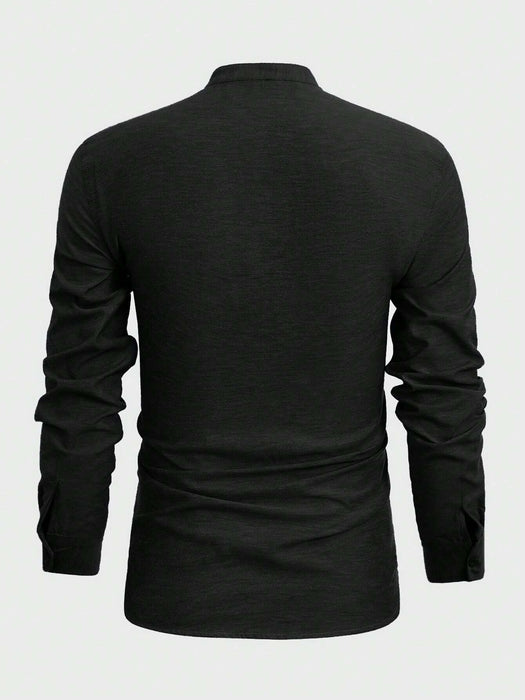 Shein Camisa de algodón con botones lisos para hombre de Manfinity Basics - Quierox - Tienda Online