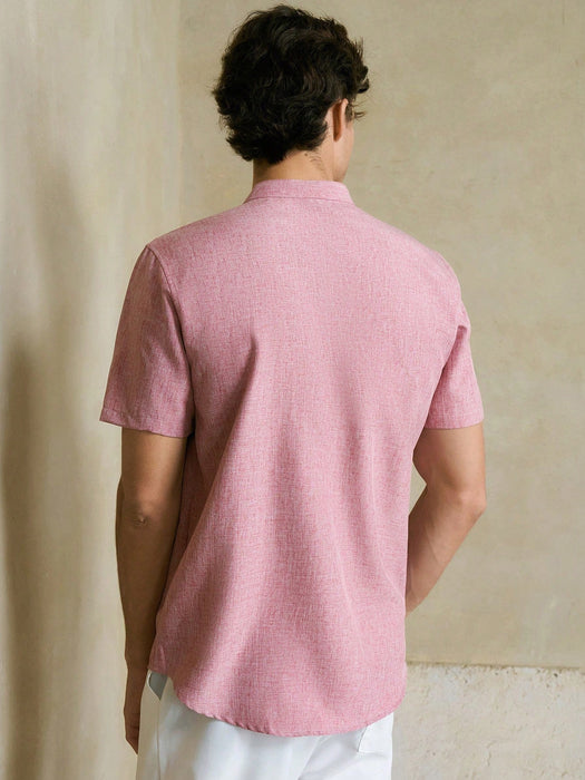 Shein Camisa de manga corta con botones y cuello alto para hombre de HIMLAND, Old Money - Quierox - Tienda Online