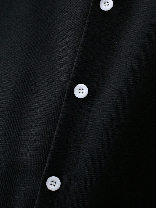SHEIN Camisa de manga larga con botones, color liso, estilo ejecutivo, para hombre - Quierox - Tienda Online