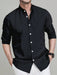 SHEIN Camisa de manga larga con botones, color liso, estilo ejecutivo, para hombre - Quierox - Tienda Online