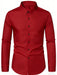 SHEIN Camisa de manga larga con cuello mao de unicolor - Quierox - Tienda Online