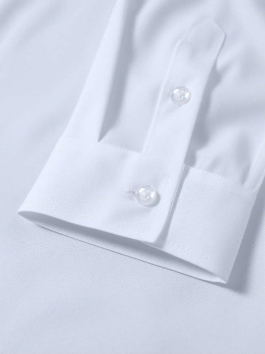 Shein Camisa de vestir elegante de manga larga blanca Calvornis para uso formal o de oficina con cuello camisero - Quierox - Tienda Online