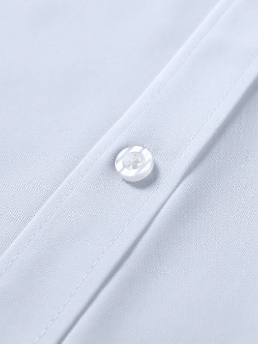 Shein Camisa de vestir elegante de manga larga blanca Calvornis para uso formal o de oficina con cuello camisero - Quierox - Tienda Online