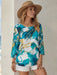 SHEIN Camisa informal de manga tres cuartos con estampado tie - dye para mujer - Quierox - Tienda Online