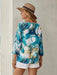 SHEIN Camisa informal de manga tres cuartos con estampado tie - dye para mujer - Quierox - Tienda Online